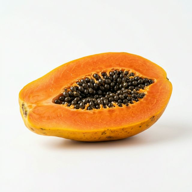 Fresh Halved Papaya